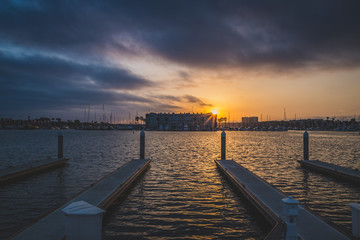 Fototapeta premium Dramatic Sunset at Marina del Rey