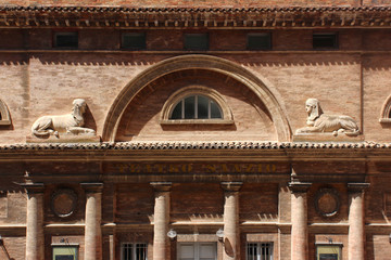 Obraz premium Urbino, Italy, Sanzio Theater, ancient and historical medieval city 