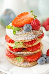 Pancakes with strawberries