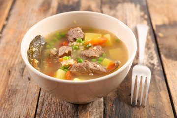 beef soup and vegetable