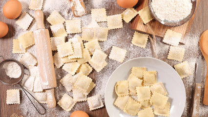 making ravioli and ingredient