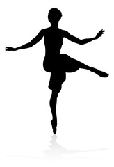 Ballet dancer silhouette dancing in a pose or position © Christos Georghiou