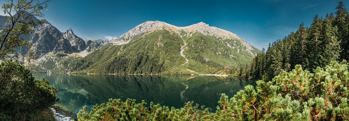 Tatra National Park, Poland. Panorama Famous Mountains Lake Mors © Great Brut Here