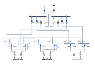 Electric wiring diagram for power transformers