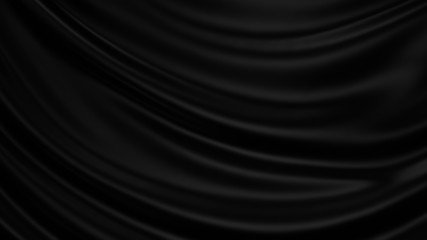 Black luxury cloth abstract background. Dark liquid wave or black wavy folds silk or satin...
