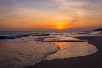 Landscape of sunset on the beach