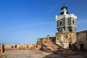 Beautiful view of fort San Felipe Del Morro in San Juan, Puerto Rico