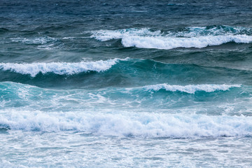 Water of Mediterranean Sea with waves