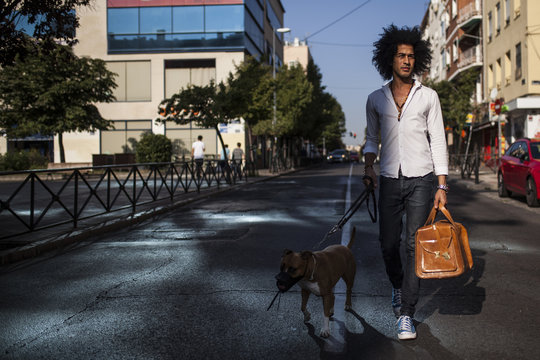 attractive cuban man in the city