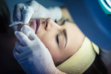 Fototapeta premium Clean face is very important for beauty.