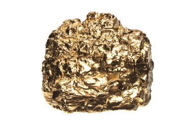 golden stone isolated on white background