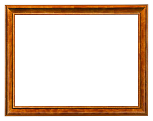 Antique wooden frame isolated on white background.