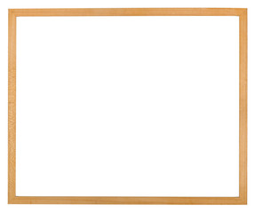 Simple thin wooden picture frame isolated on a white background.