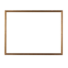 Delicate thin wooden frame isolated on white background.