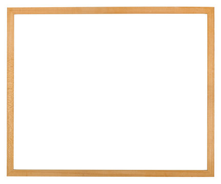 Simple thin wooden picture frame isolated on a white background.