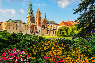 Fototapeta Krakow - Castle of Wawel is one of the main travel attractions - One of The Main symbol of Krakow obraz