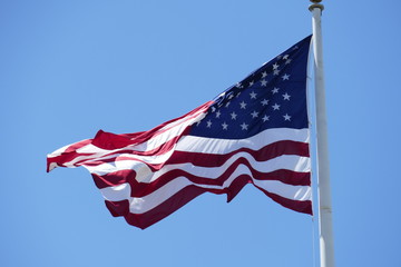 Fototapeta premium Close up of the waving USA flag