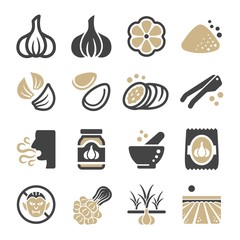 garlic icon set