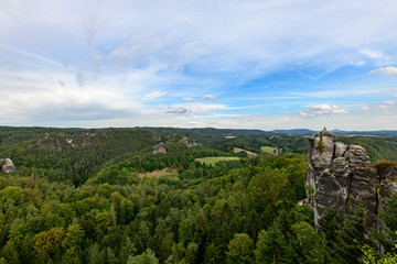 Fototapeta na wymiar Ausblick Bastei, Elbsandstein Gebirge