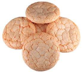 Almond cookies on a white background