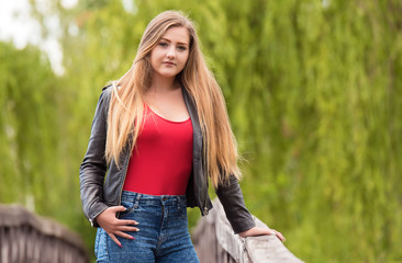 Beautiful young woman in the nature