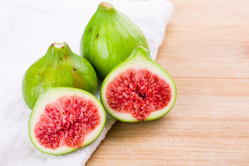 Fresh fig fruit on table, closeup