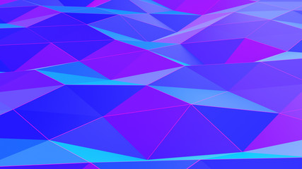 Fototapeta premium Holography Neon Abstract Low Poly Background