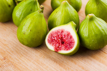 Fresh fig fruit on table, closeup