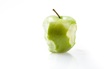 A Green Apple with Bites