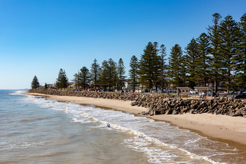 The beautiful Brighton foreshore on a sunny day with blue sky in South Australia on 13th September...