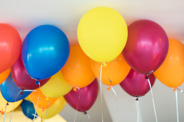 Abstract colorful balloons for happy celebration party background