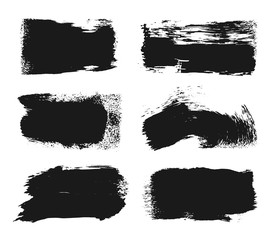 Vector black paint, ink brush stroke, brush, line or texture. Texture artistic design element, box, frame or background for text