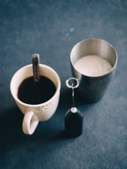 Cappuccino coffee mixer milk frother with metal cup