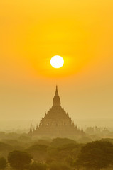 Beautiful sunrise in Bagan Myanmar.