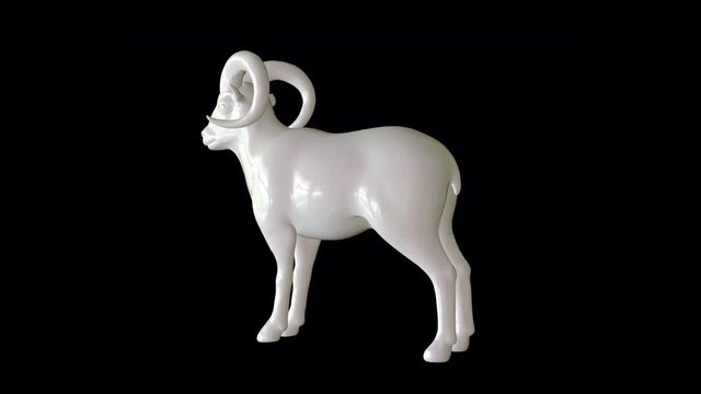 Porcelian argali statue