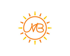 Sun and Letter M and B Logo Icon 001