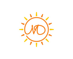 Sun and Letter M and D Logo Icon 001