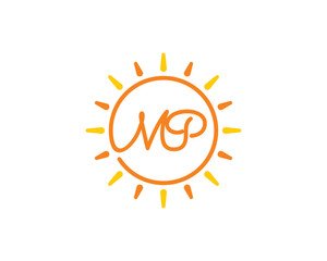 Sun and Letter M and P Logo Icon 001