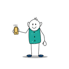 Figures. Wands, little men. Strychfiguren. Business. Conceptual illustration. For your design. Hand drawing.