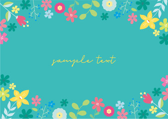 カラフルフラワーのフレーム