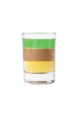 Shot of cocktail isolated white