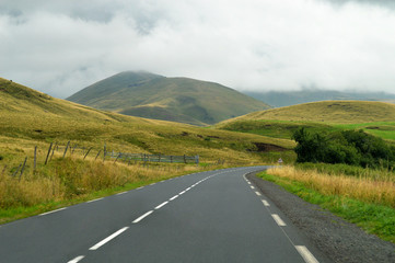 A magnificent mountain road, in the middle of the volcanoes of Auvergne