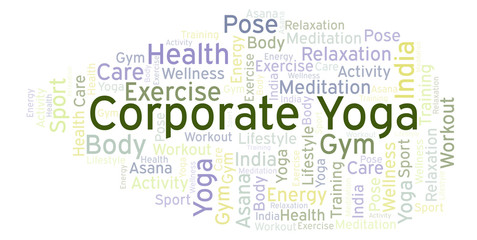 Fototapeta premium Corporate Yoga word cloud.