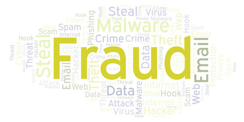 Fototapeta premium Fraud word cloud.