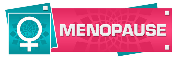 Menopause Pink Turquoise Circular Floral Horizontal 