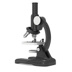 Microscope Biology School Laboratory Equipment. Science Education Symbol. 3d render isolated on white
