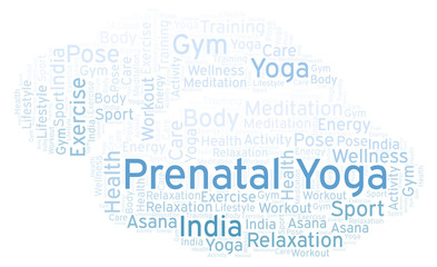 Obraz premium Prenatal Yoga word cloud.