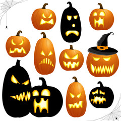 Obraz premium different Halloween pumkpins