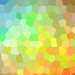 Abstract illustration of Square blue green orange bright Middle size hexagon background, digitally generated.