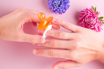 Pregnancy concept. Planning the birth of a child, waiting for the birth of the baby. Future motherhood. Engagement, marriage, planning to become parents.